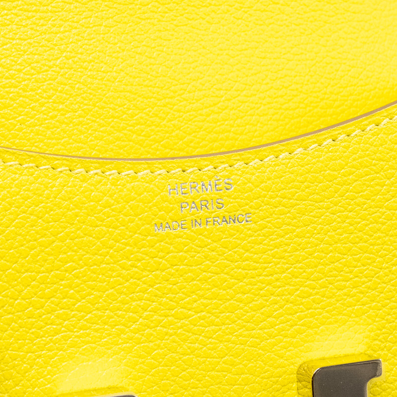 Hermes Constance Slim Evercolor Jaune Citron SHW Stamp B