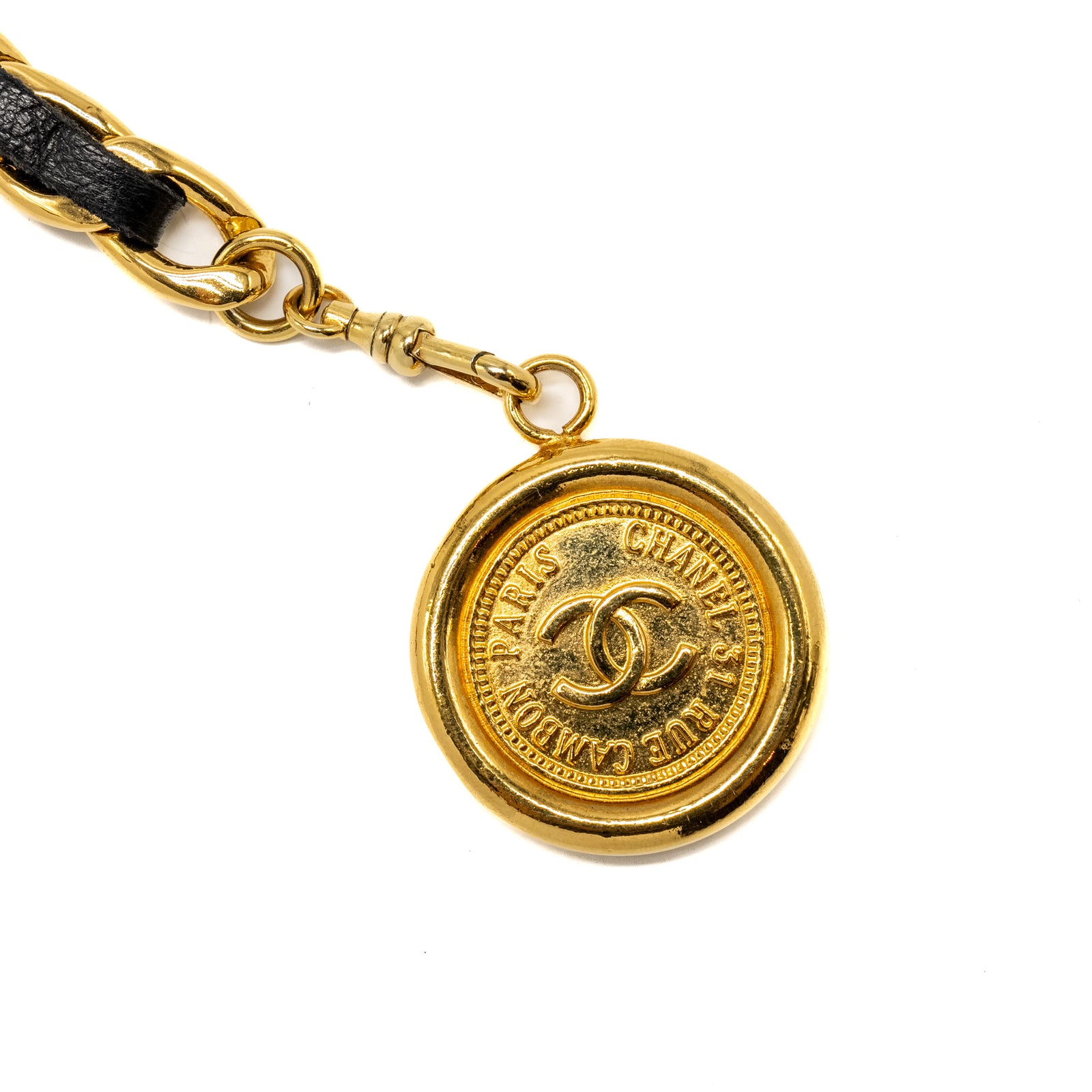 Chanel Vintage 3-Tier Strand Leather Chain Belt Lambskin 24k Gold Plat 