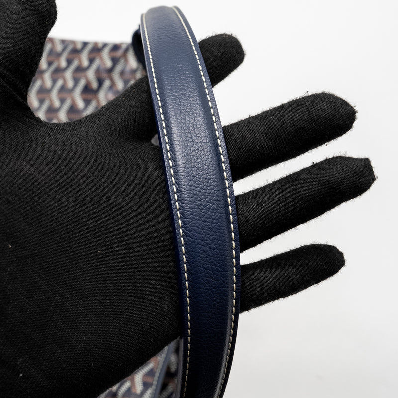 Goyard Boheme Hobo Bag Goyardine Canvas/Calfskin Navy SHW