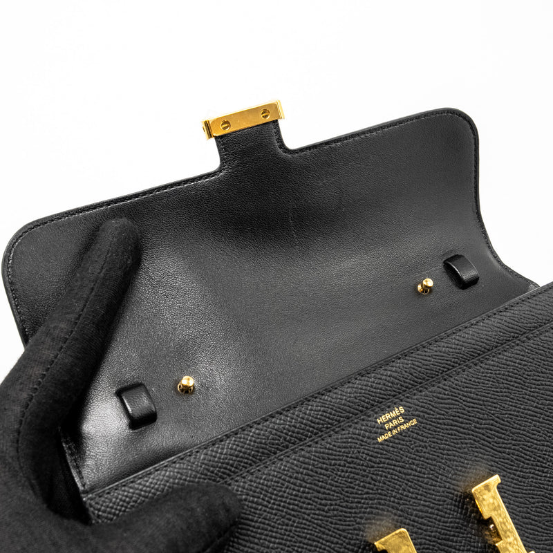 Hermes Constance to go epsom black GHW stamp U