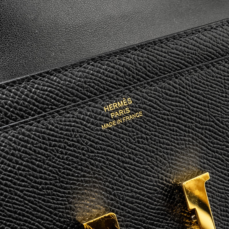 Hermes Constance to go epsom black GHW stamp U