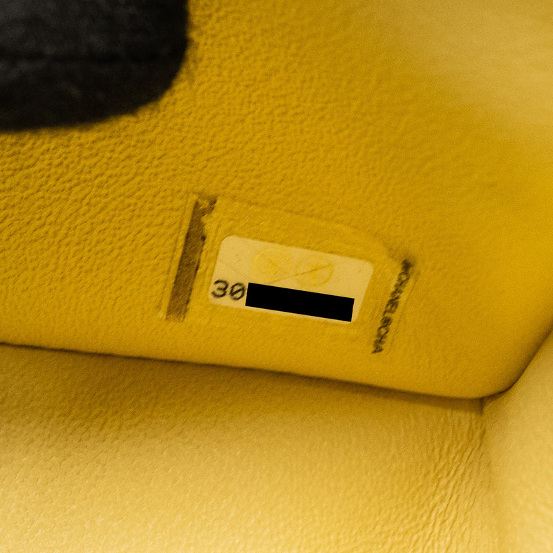 Chanel Mini Rectangular Flap Bag Lambskin Yellow LGHW