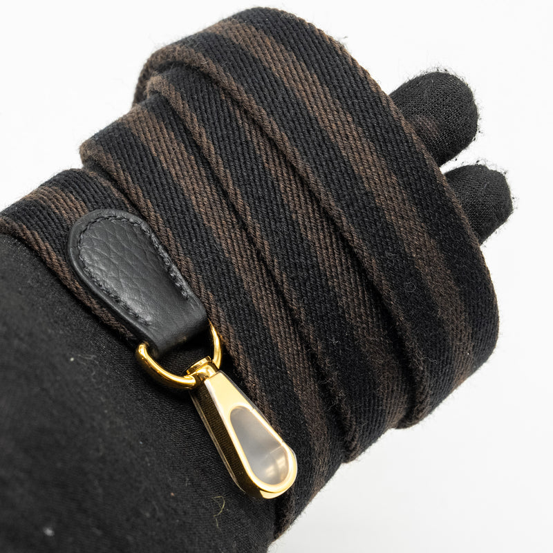 Hermes Mini Evelyne Clemence Black with Black/Ebene Strap GHW STAMP B