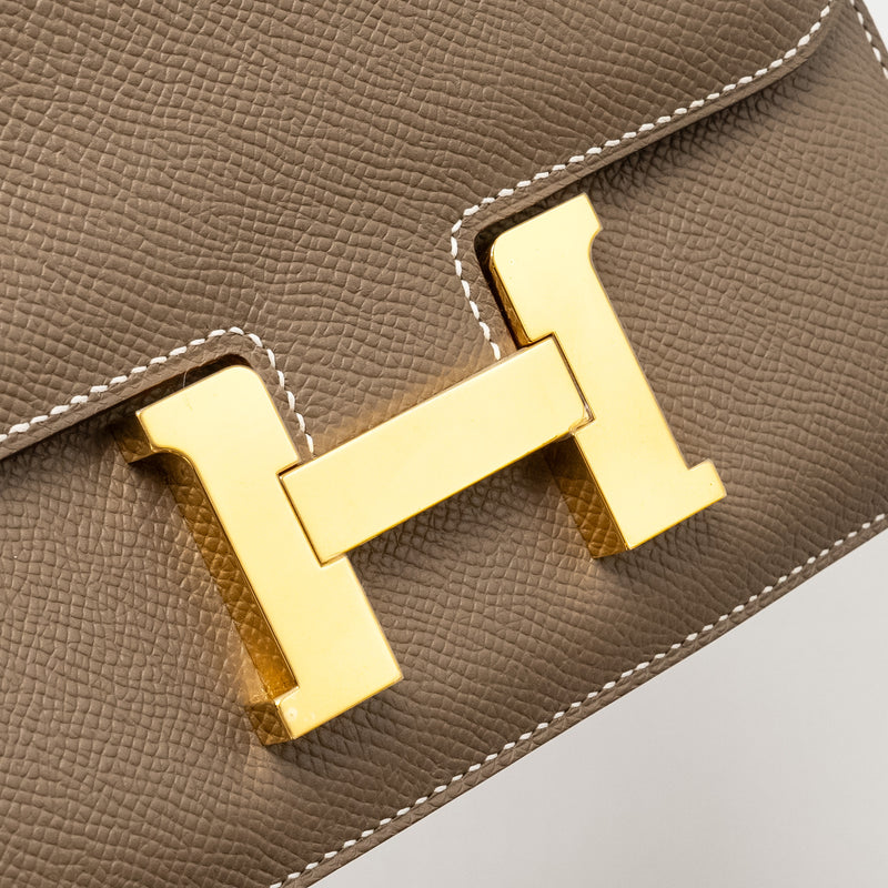 Hermes Mini Constance Epsom Etoupe GHW stamp B