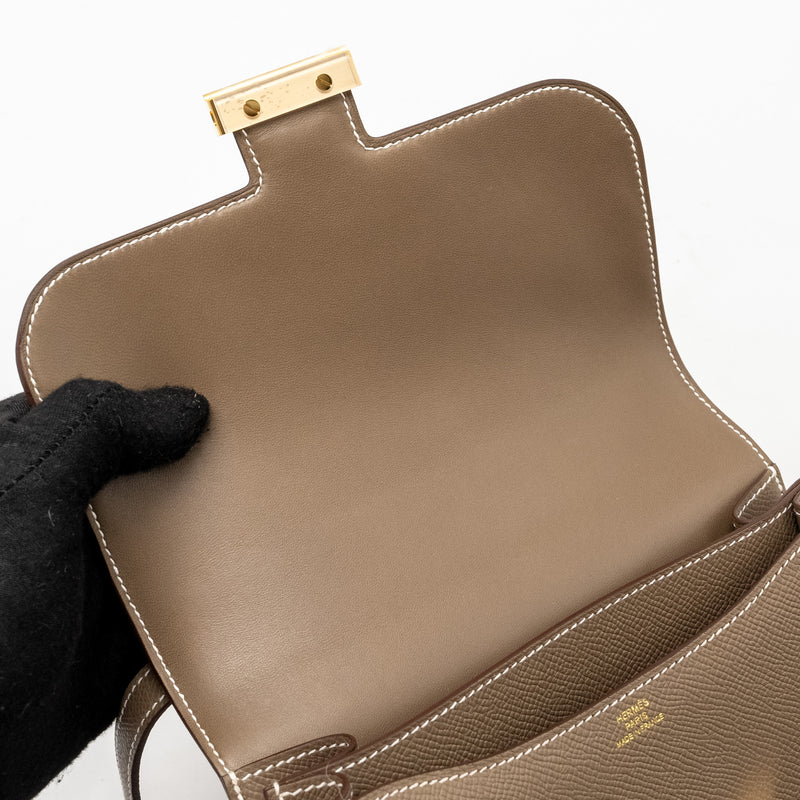 Hermes Mini Constance Epsom Etoupe GHW stamp B