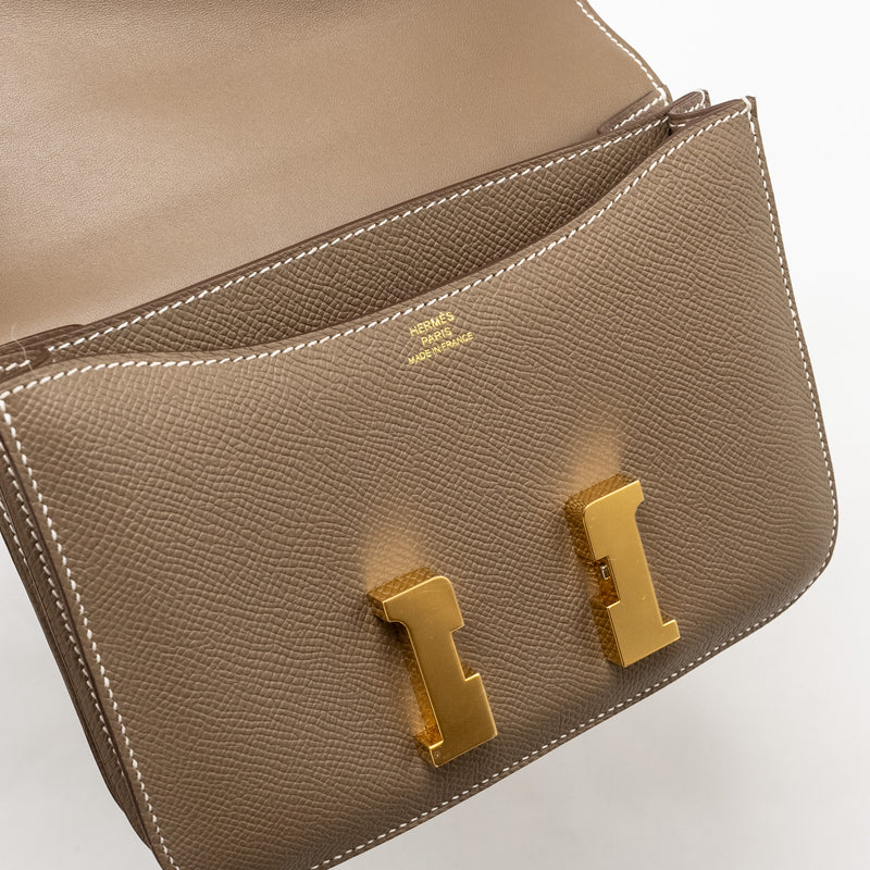 Hermes Mini Constance Epsom Etoupe GHW stamp B