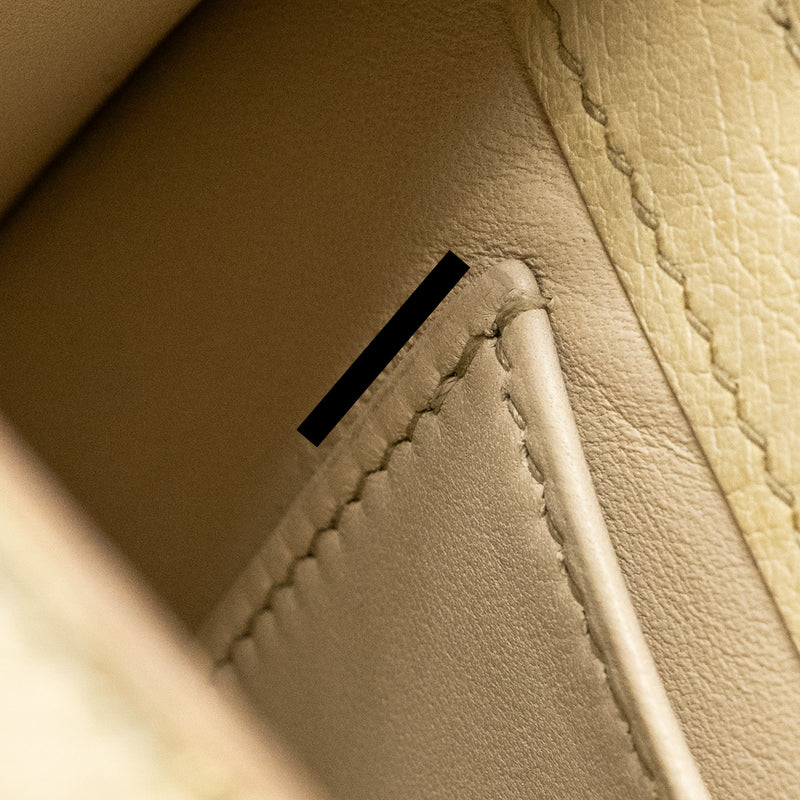 Hermes Kelly Pochette Ostrich Beton GHW Stamp Z