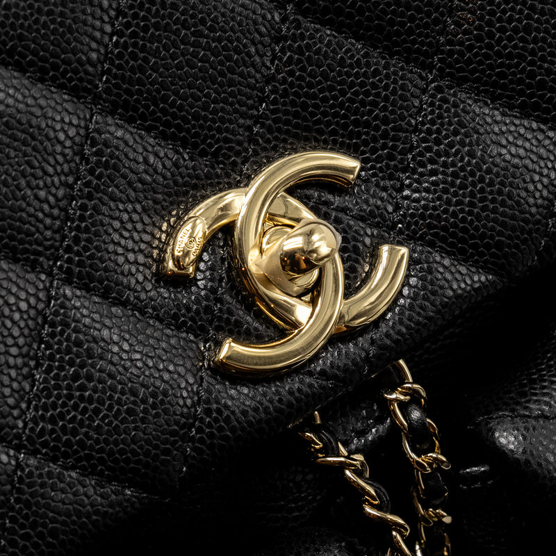 Chanel Triple Pack Backpack Caviar Black LGHW (microchip)