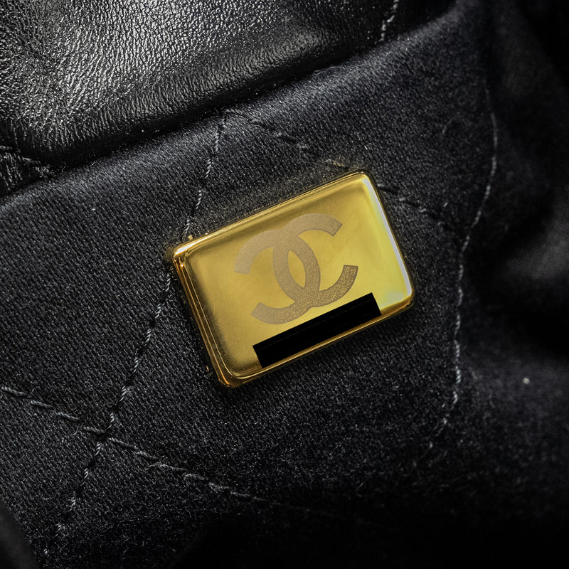 Chanel Mini 22 Bag Shiny Calfskin Black GHW (microchip)