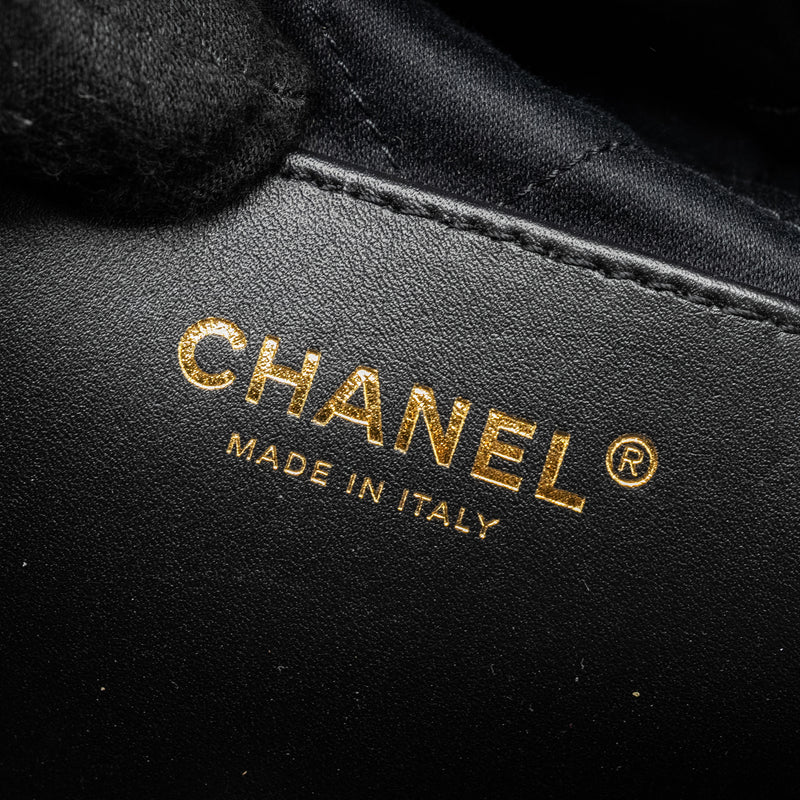 Chanel Mini 22 Bag Shiny Calfskin Black GHW (microchip)