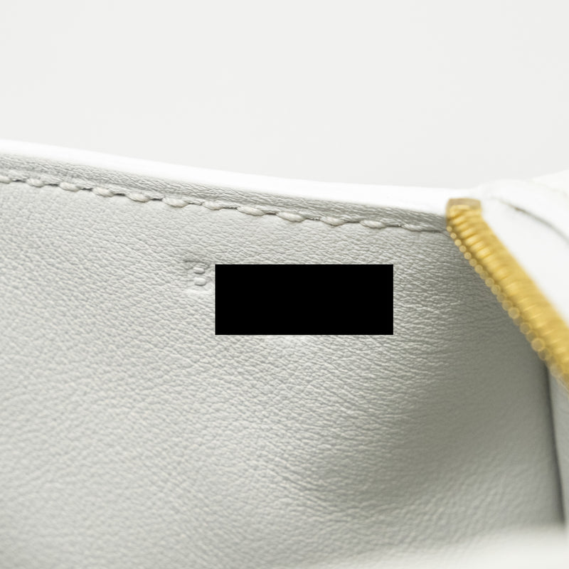 Hermes Mini Lindy Clemence New White GHW Stamp B