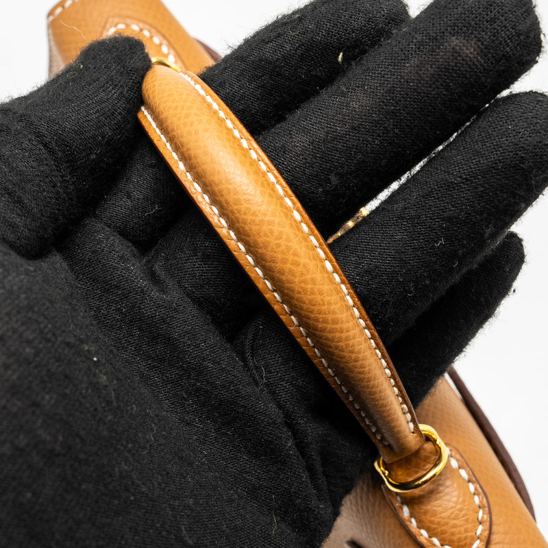 Hermes Mini Kelly II Epsom Gold GHW Stamp W