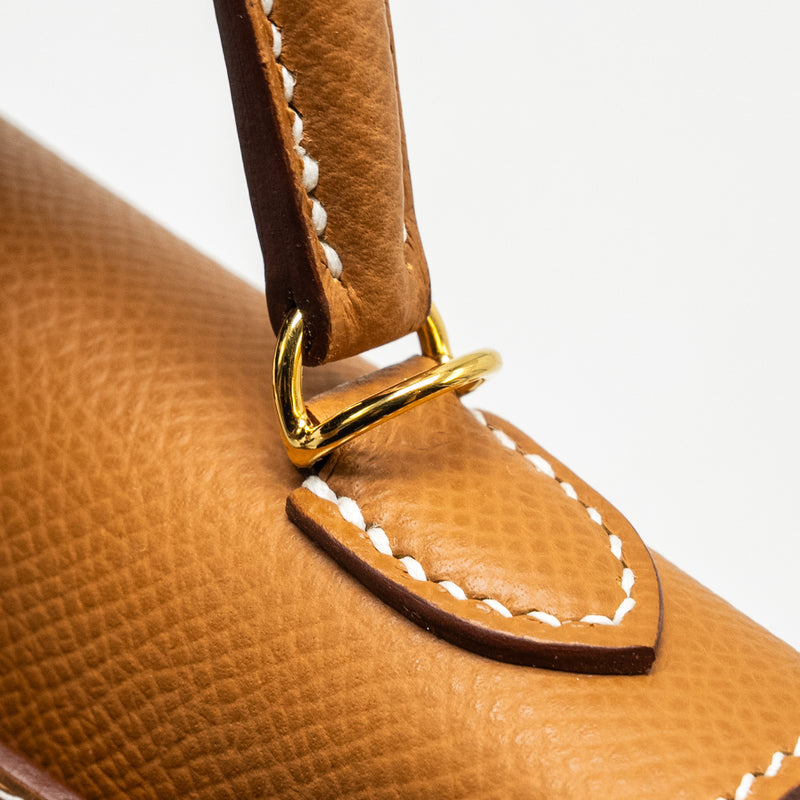 Hermes Mini Kelly II Epsom Gold GHW Stamp W