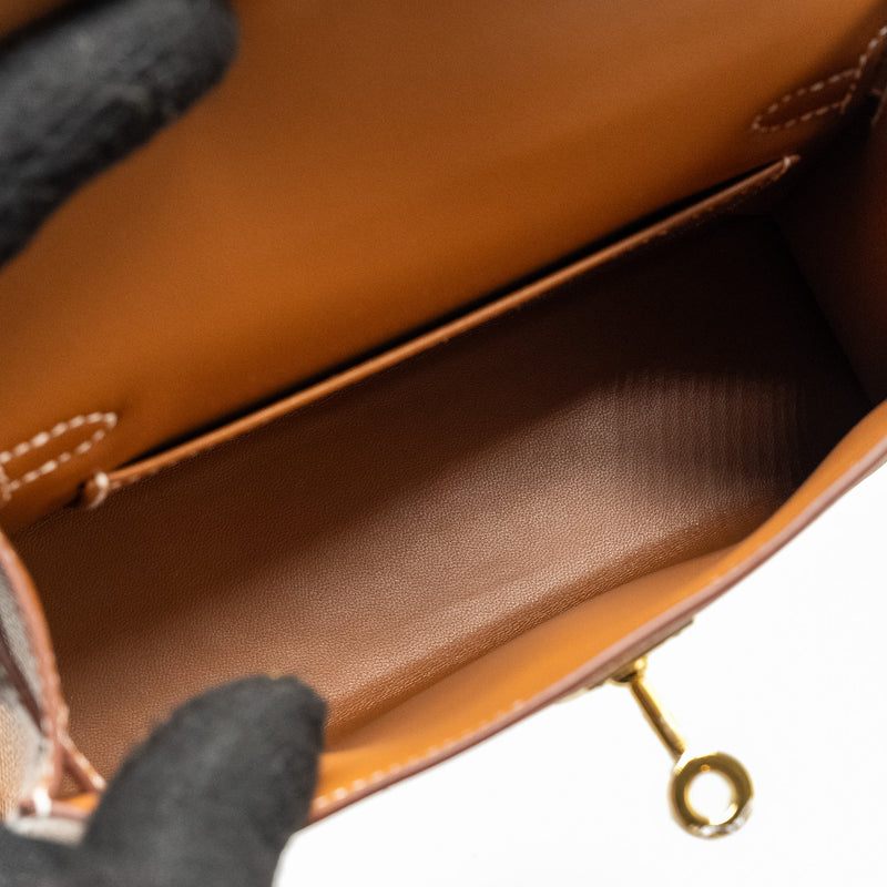 Hermes Mini Kelly II Epsom Gold GHW Stamp W