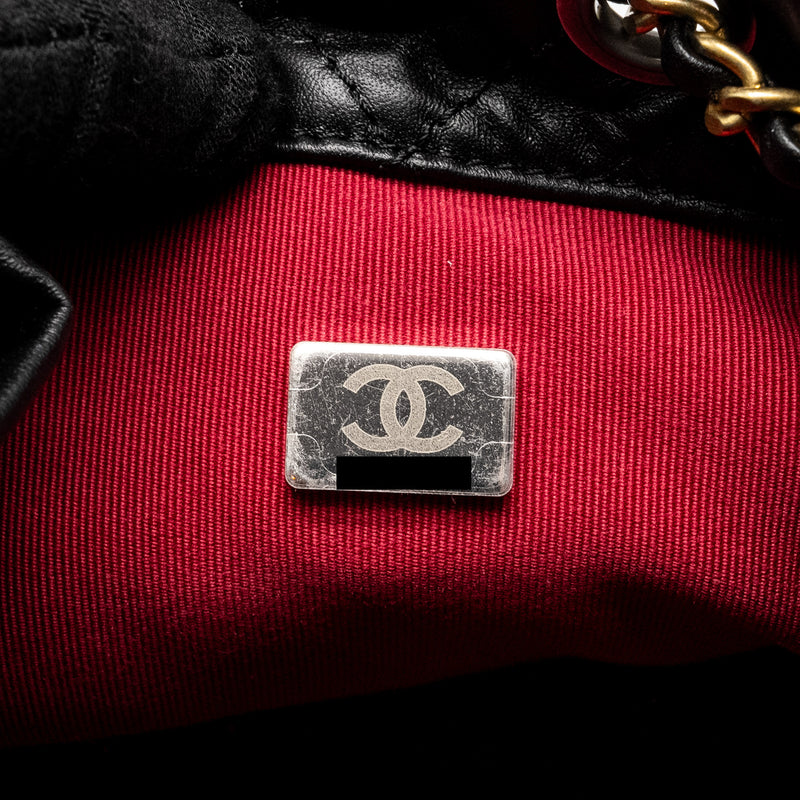 Chanel Small Gabrielle Backpack Calfskin Black Multicolour Hardware (microchip)