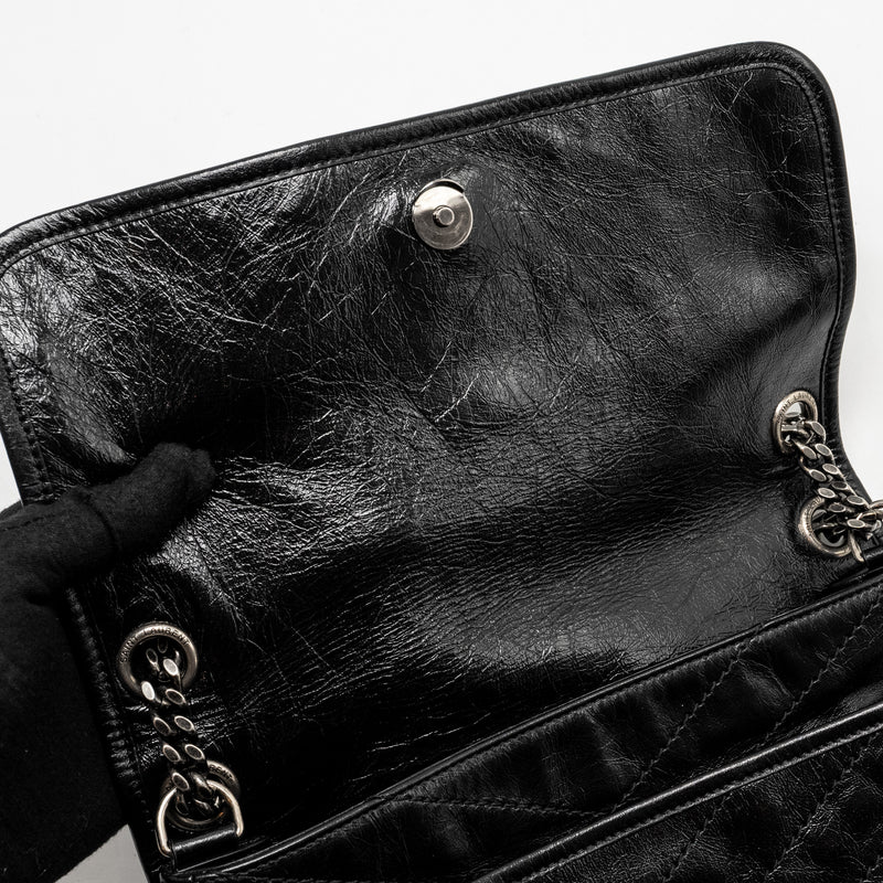 Saint Laurent Medium Niki Calfskin Black Ruthenium Hardware