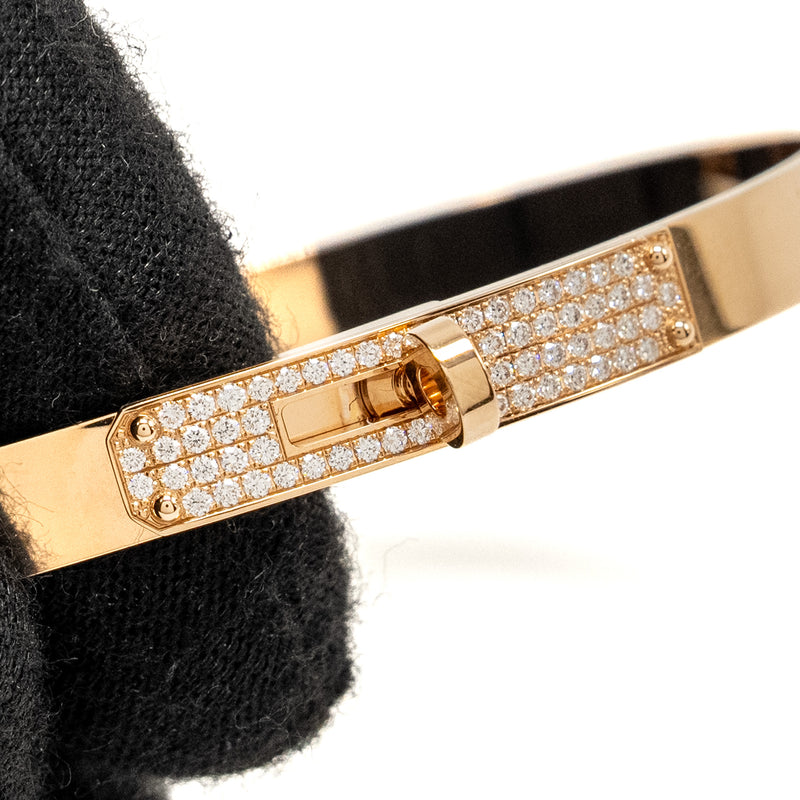 Hermes Size SH Kelly Bracelet Rose Gold, Diamonds