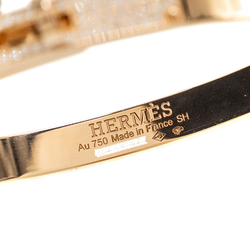 Hermes Size SH Kelly Bracelet Rose Gold, Diamonds