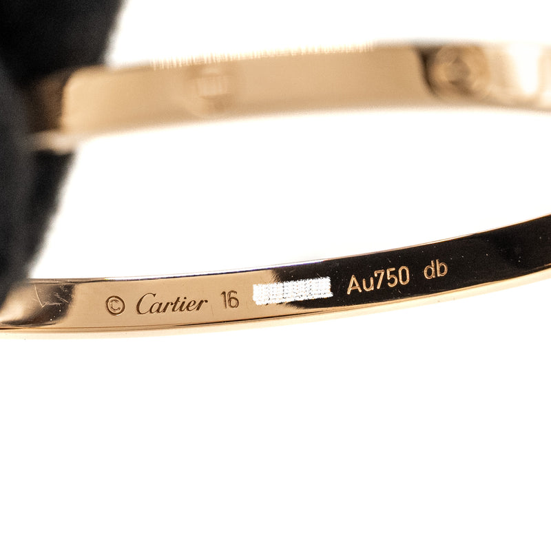Cartier size 16 lovebracelet small model rose gold