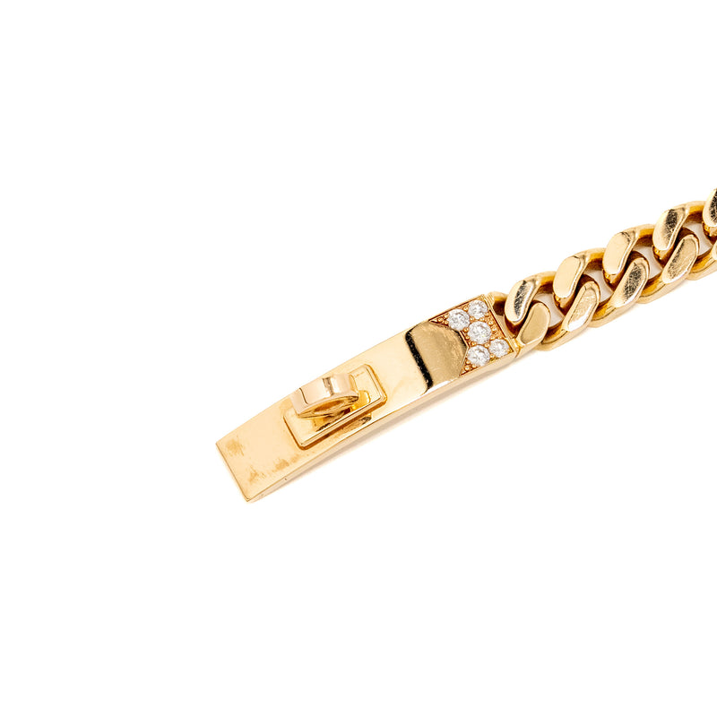 Hermes Size SH Gourmette Bracelet Rose Gold, Diamonds