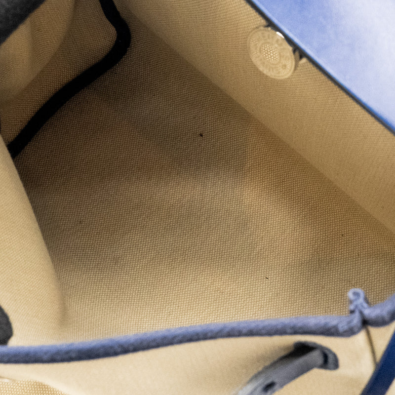Hermes Herbag 31 Zip Bag Canvas/Leather Blue SHW Stamp Z