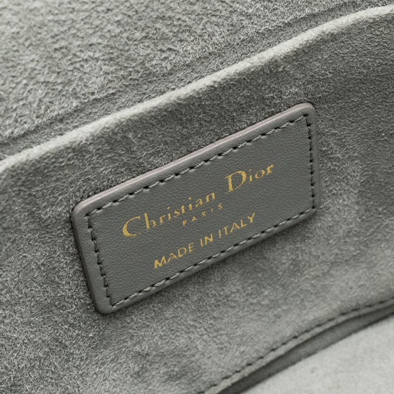 Dior Small Diortravel Vanity Case Cannage Lambskin Grey GHW