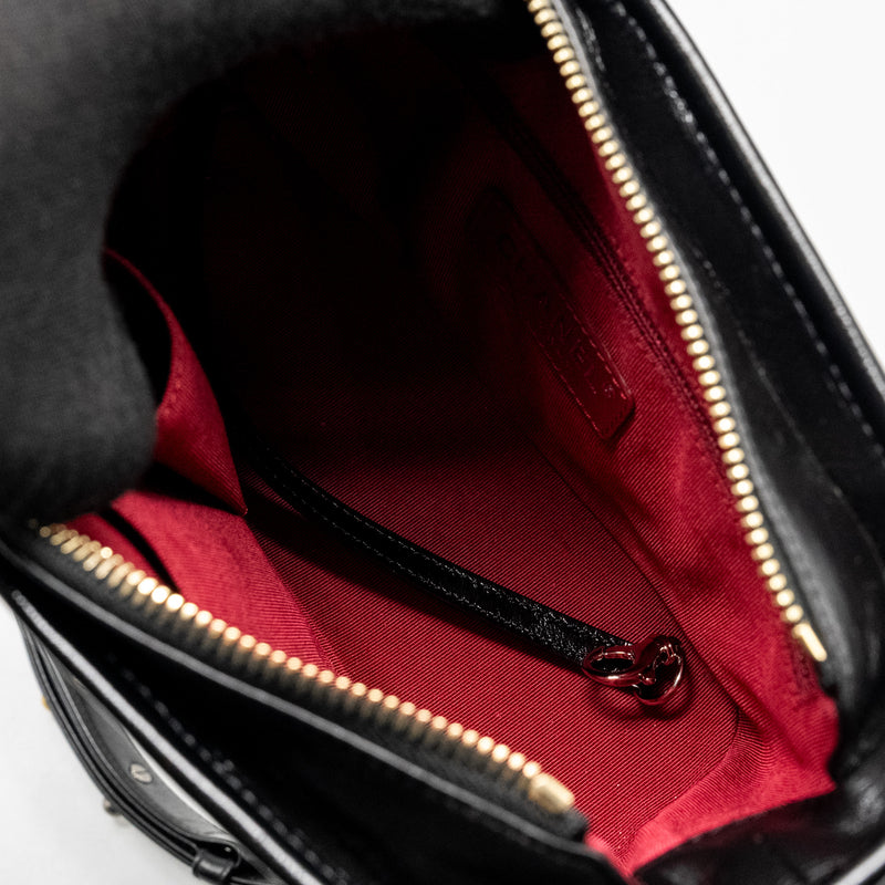 CHANEL Small Gabrielle Hobo Bag Aged Calfskin Black Multicolour Hardware