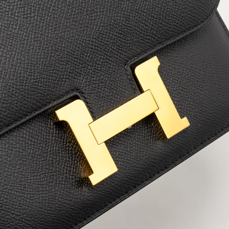 Hermes Mini Constance epsom Black GHW stamp B