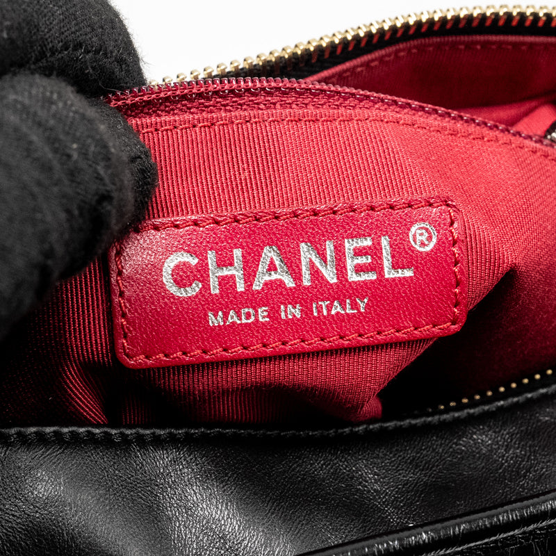 CHANEL Small Gabrielle Hobo Bag Aged Calfskin Black Multicolour Hardware