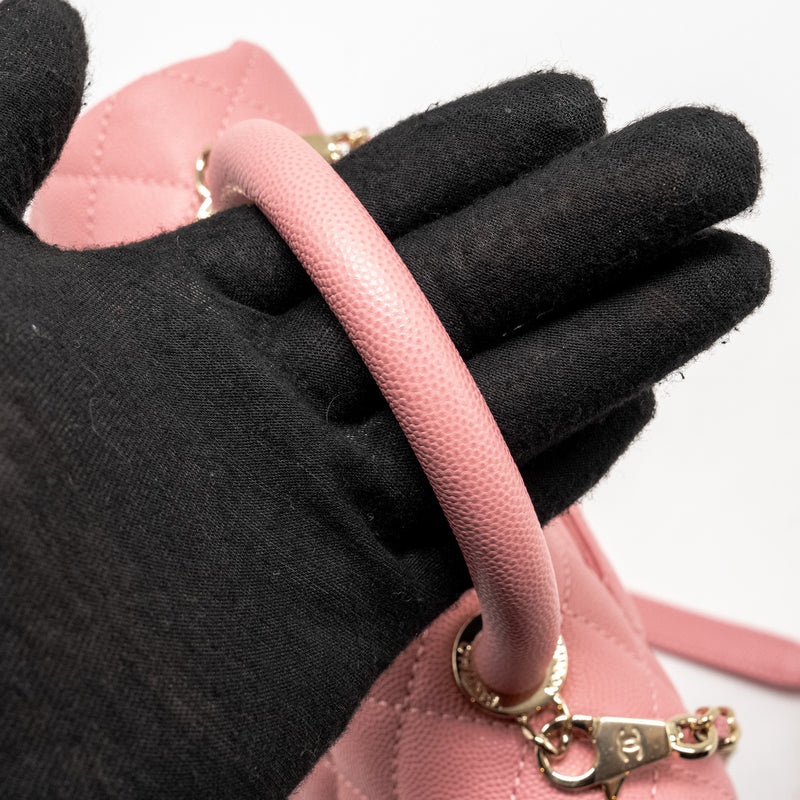 Chanel Small Coco Handle Caviar Pink LGHW