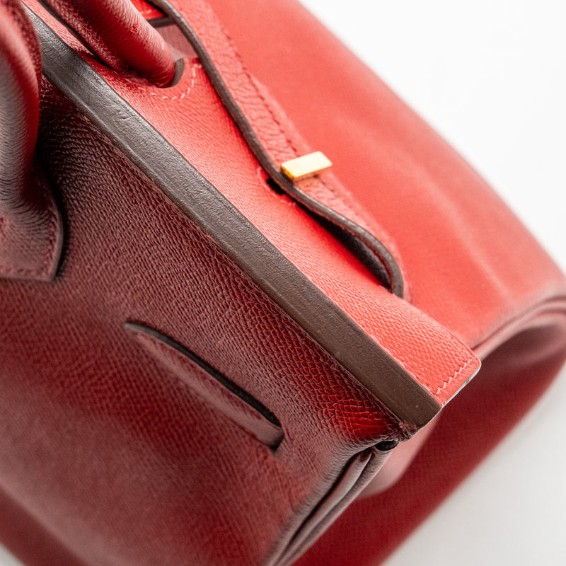 HERMES Birkin 30 Epsom Q5 Rouge Casaque GHW Stamp Square R
