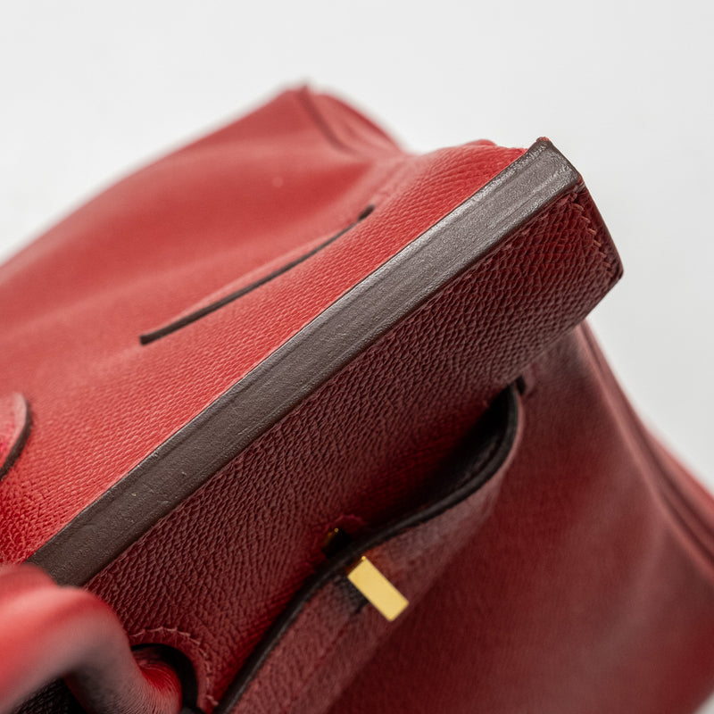 HERMES Birkin 30 Epsom Q5 Rouge Casaque GHW Stamp Square R