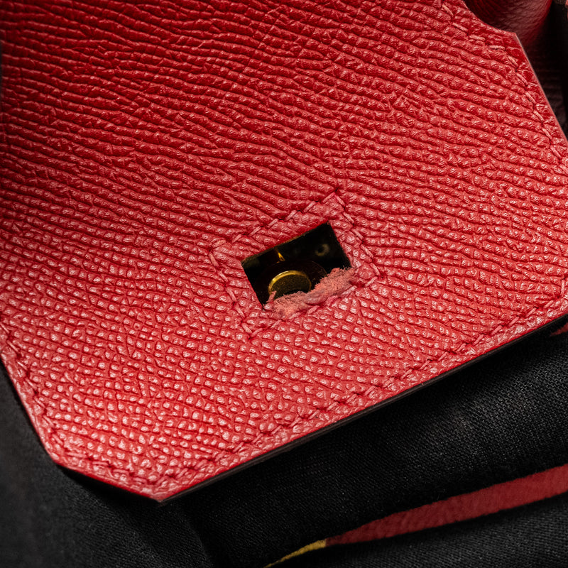 HERMES Birkin 30 Epsom Q5 Rouge Casaque GHW Stamp Square R