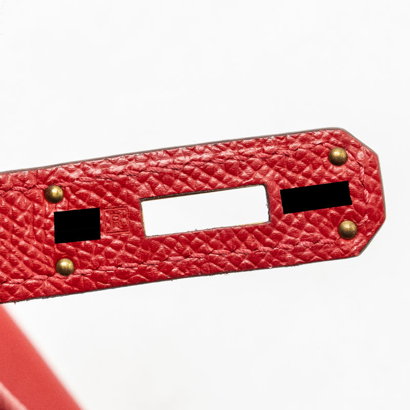 HERMES Birkin 30 Epsom Q5 Rouge Casaque GHW Stamp Square R