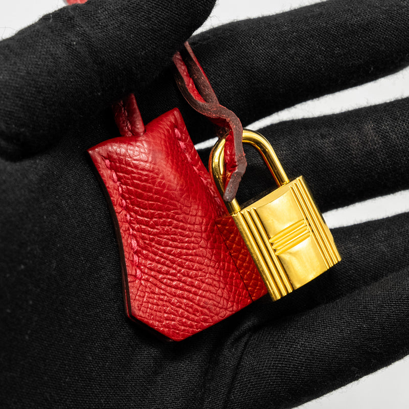 HERMES Birkin 30 Epsom Q5 Rouge Casaque GHW Stamp Square R