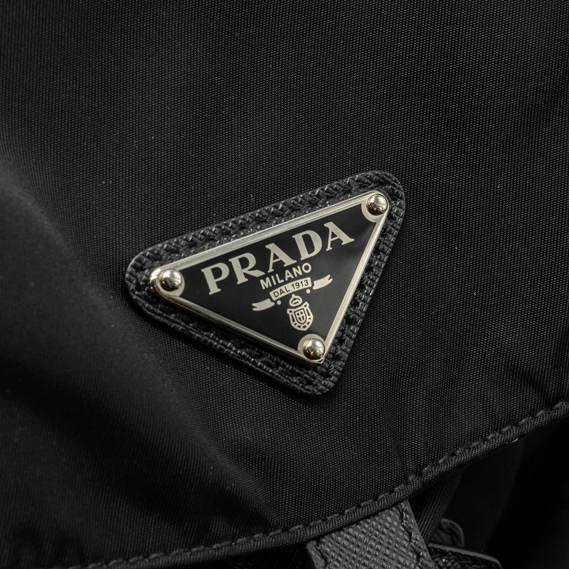 PRADA Small Re-Nylon Backpack Black SHW