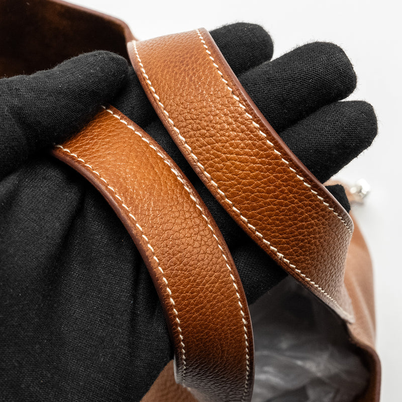 HERMES Picotin 18 Lock Bag Barenia Faubourg Fauve SHW Stamp U