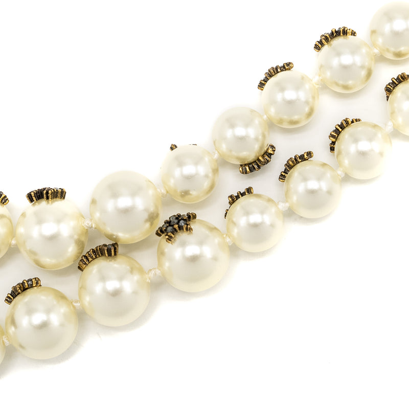 Dior Giraffe Pearl Chocker Gold Tone