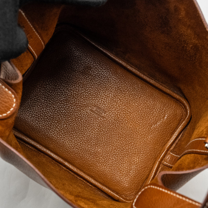 HERMES Picotin 18 Lock Bag Barenia Faubourg Fauve SHW Stamp U