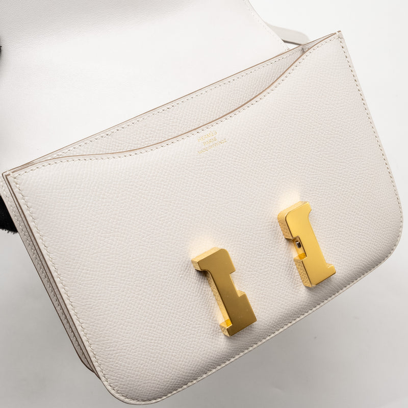 Hermes mini Constance Epsom Gris Pale GHW Stamp B