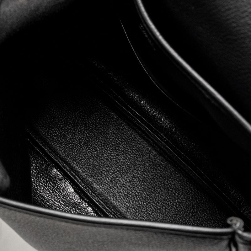 Hermes Vintage Christine bag leather black SHW stamp square B