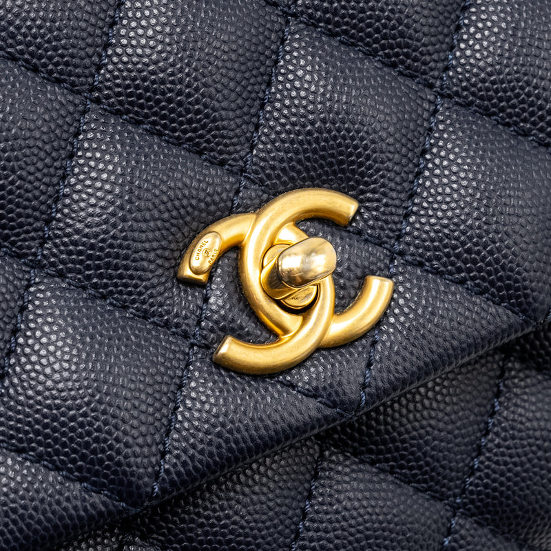 Chanel Small Coco Handle Caviar Navy GHW