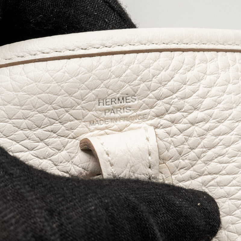 Hermes Mini Evelyne Gris Pale SHW Stamp W