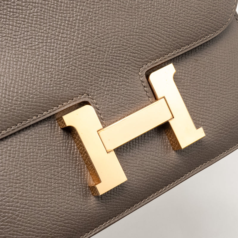 Hermes Mini Constance Epsom Gris Etain RGHW Stamp C