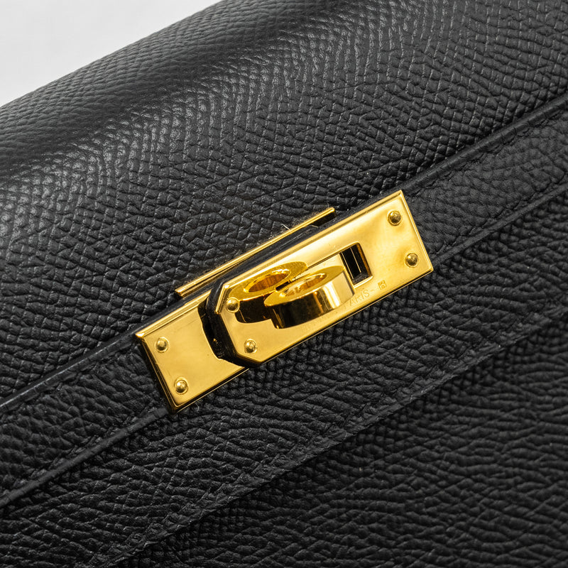 Hermes Kelly 25 Epsom Black GHW Stamp U