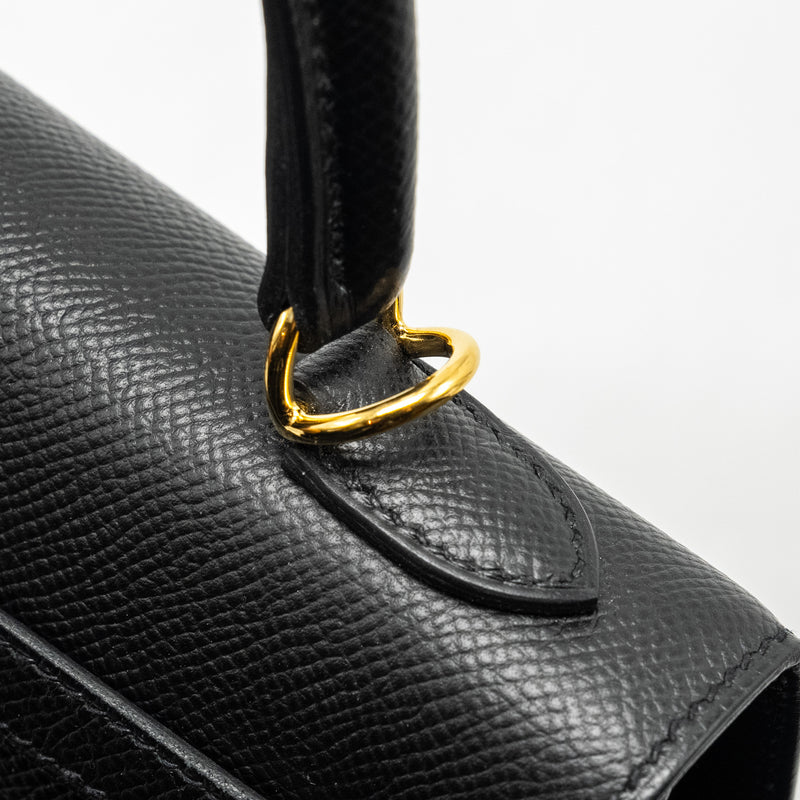 Hermes Kelly 25 Epsom Black GHW Stamp U