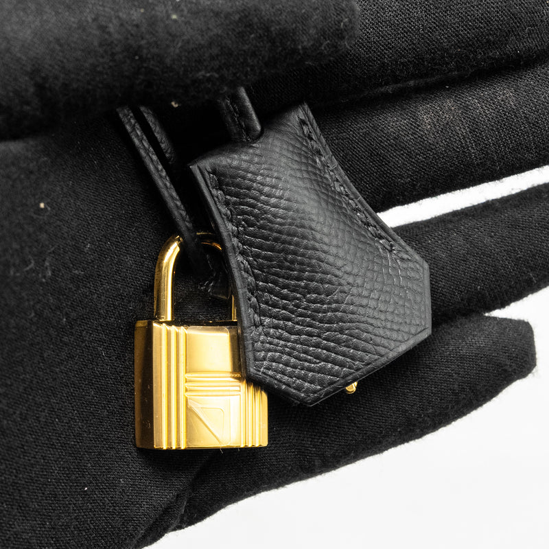 Hermes Kelly 25 Epsom Black GHW Stamp U