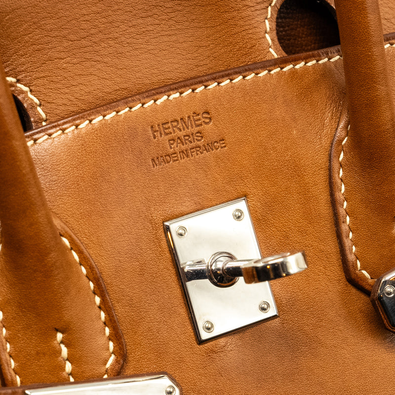 Hermes Birkin 25 Barenia Faubourg fauve SHW stamp square M