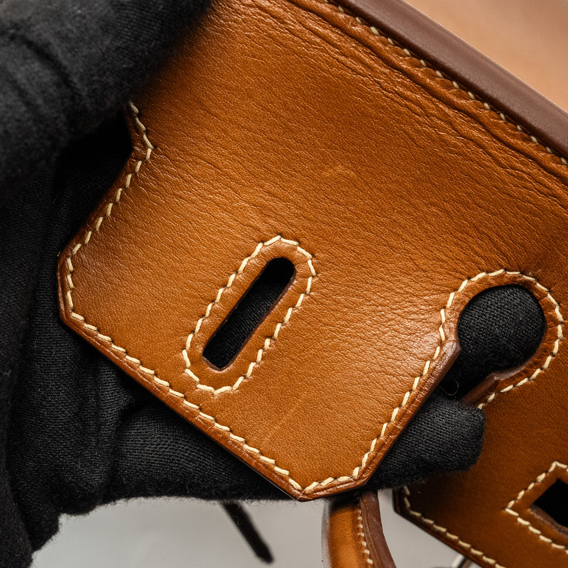 Hermes Birkin 25 Barenia Faubourg fauve SHW stamp square M