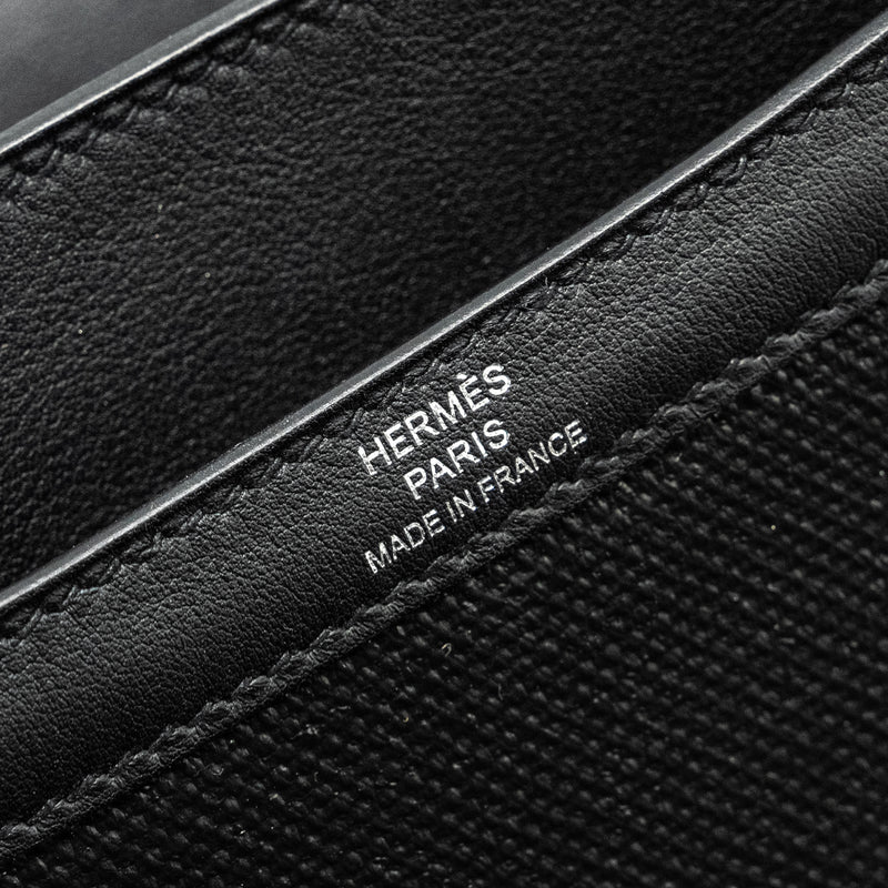 Hermes Constance 24 Toile H Berline/Plume/Swift Black SHW Stamp Y